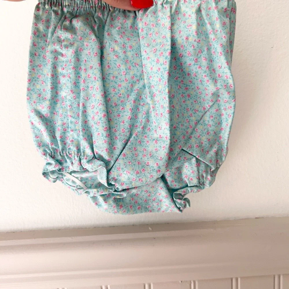 Vintage 1980s 18 Months Floral Lace Ruffles Dress with Bloomers - Picture 9 of 10